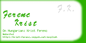 ferenc krist business card